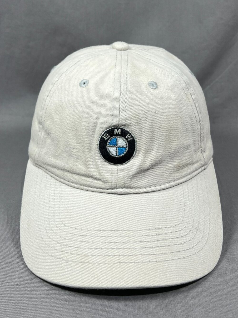 BMW Roundel Classic Logo Strapback Hat Khaki Adjustable Motorsports Mens Dad Cap
